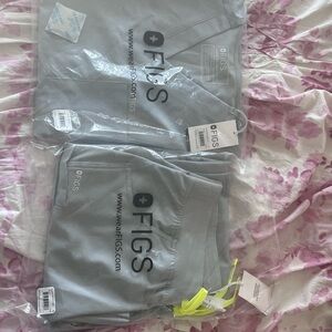 FIGS Light Gray Scrub Top